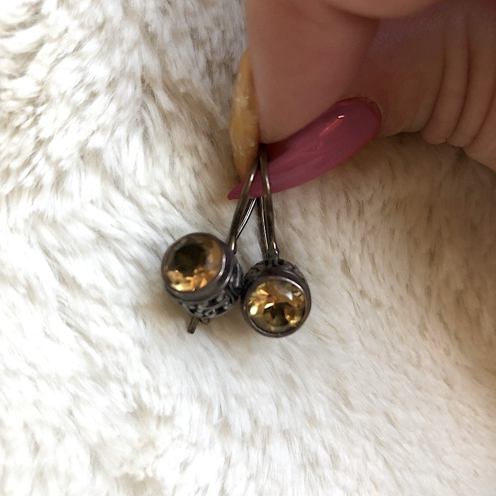 Silver citrine earrings